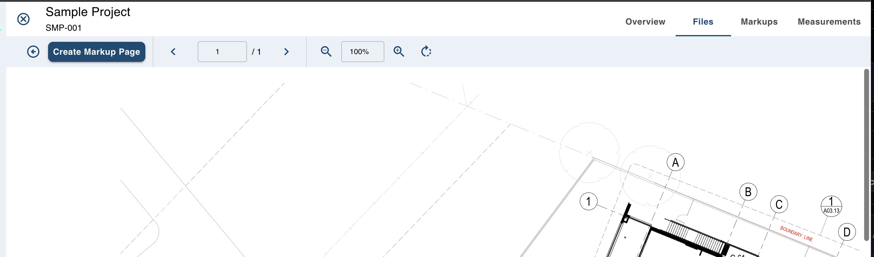 Drawing viewer interface with PDF opened
