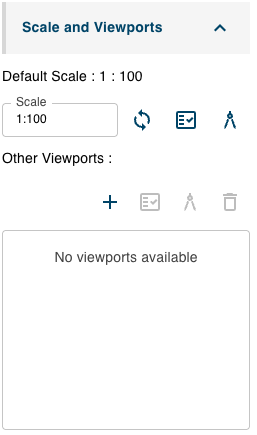 Scale and Viewports panel for setting measurement scales and regions